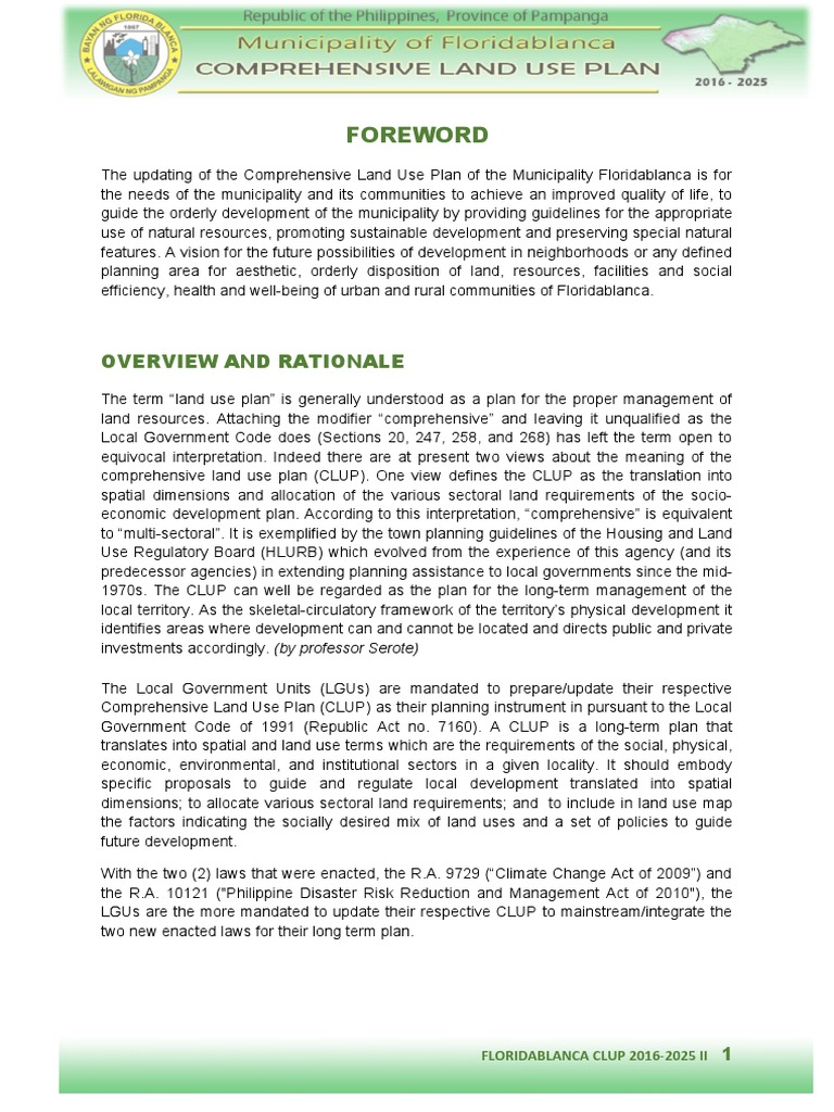 Floridablanca Comprehensive Land Use Plan | PDF | Governance ...