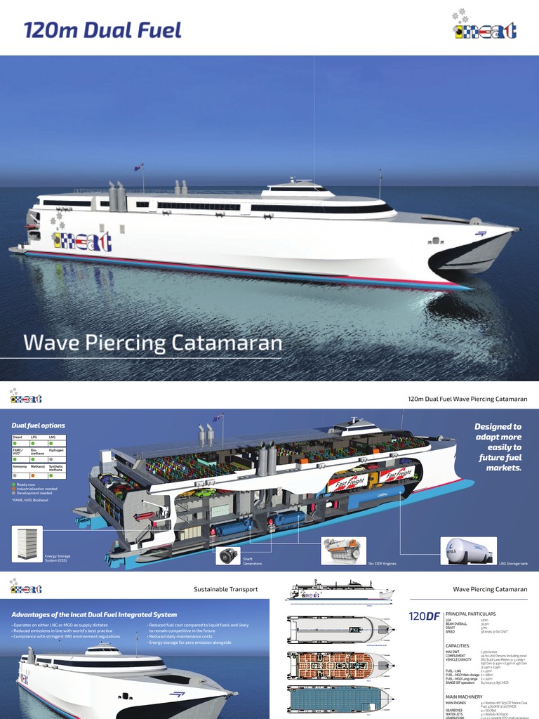 Incat 120DF Brochure A4 | PDF | Ships | Liquefied Natural Gas