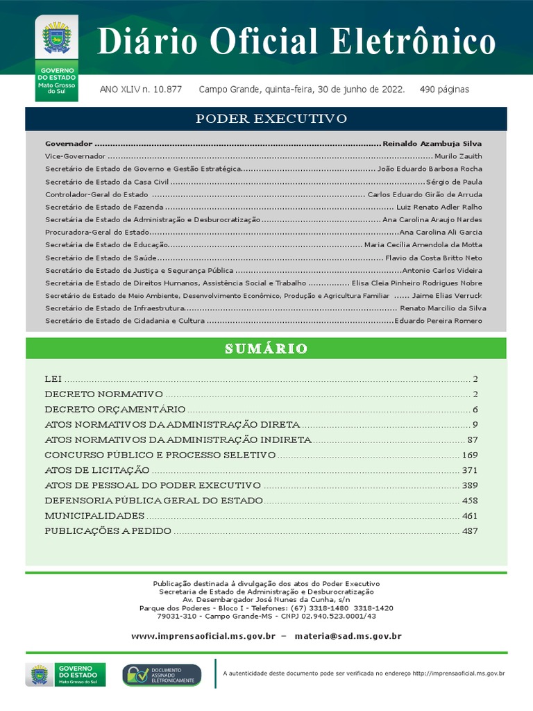 Atos do Poder Executivo - Junho 2022 | PDF | Testemunha especializada ...