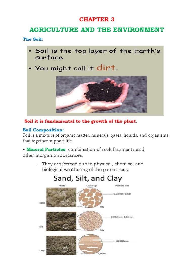 Agriculture and Environment Soil Composition Soil Erosion Causes