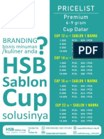 PRICELIST HSB Printing SABLON CUP