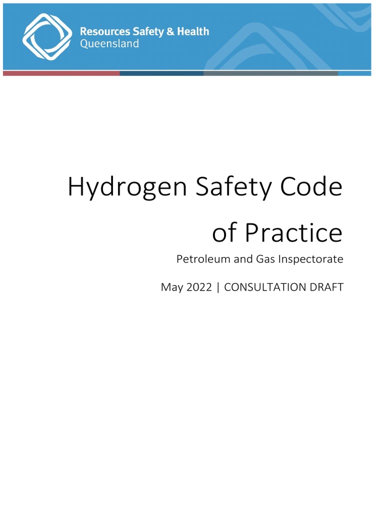 DRAFT Hydrogen Safety Code of Practice | PDF | Fuel Cell | Fuels
