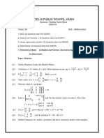 XIIth Maths Holiday H.W. 2023-24