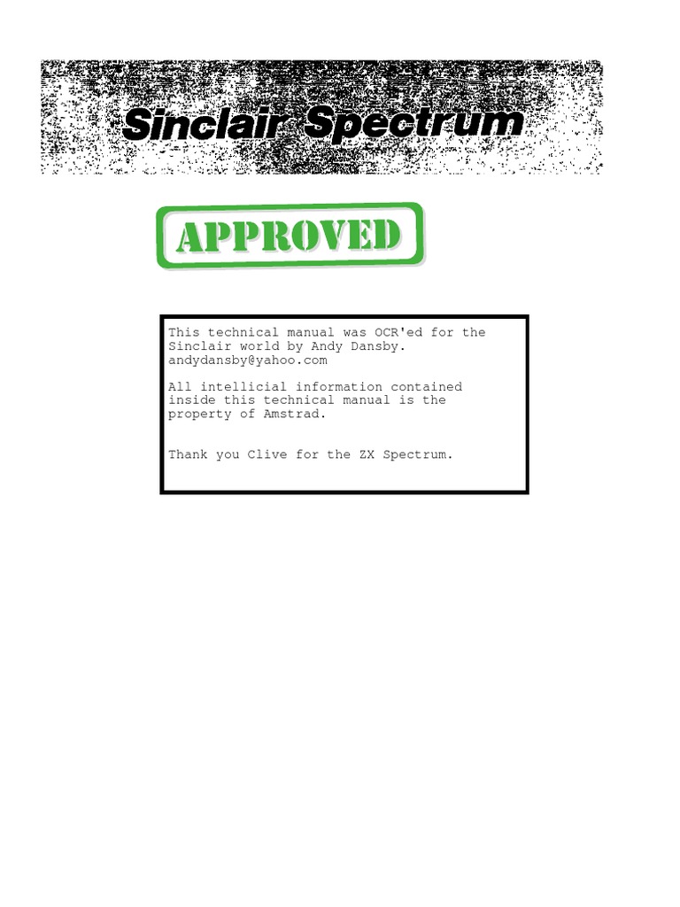 ZX Spectrum 48K Service Manual (PDFDrive) | PDF | Input