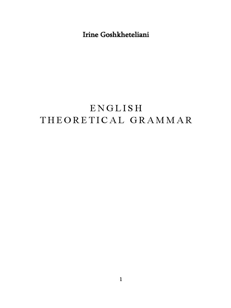 THEORETICAL ENGLISH intelligence overview