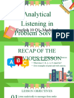 Analytical Listening in Problem Solving