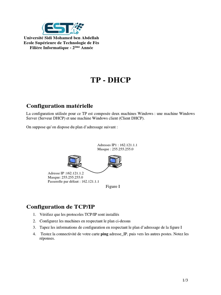 Configuration et Test du Serveur DHCP | PDF | Adresse IP | Architecture ...