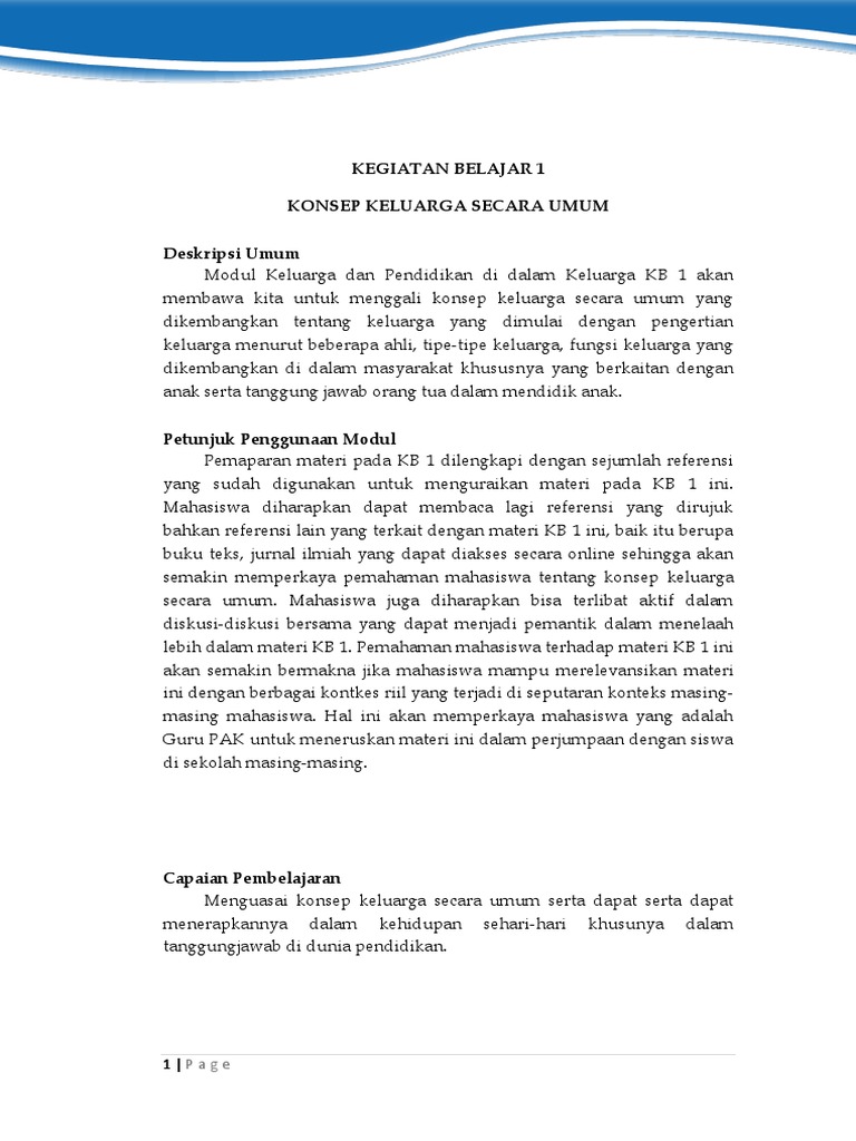 Konsep dan Tipe Keluarga dalam Pendidikan | PDF