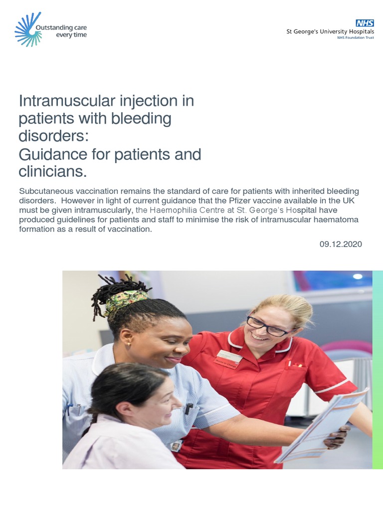 Intramuscular Injection in Patients With Bleeding Disorders Guidance