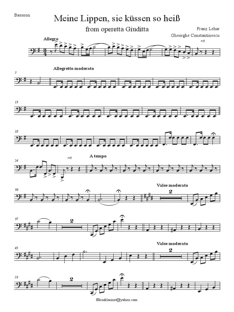 Giuditta Cvintet - Bassoon | PDF | Tempo | Compositions musicales