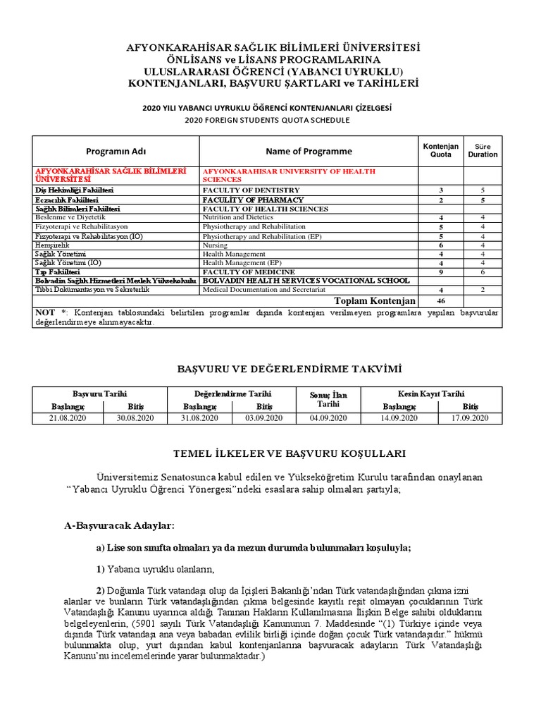 Afs yabanci uyruklu ba vuru ve de erlend rme takv m yedekler hari pdf