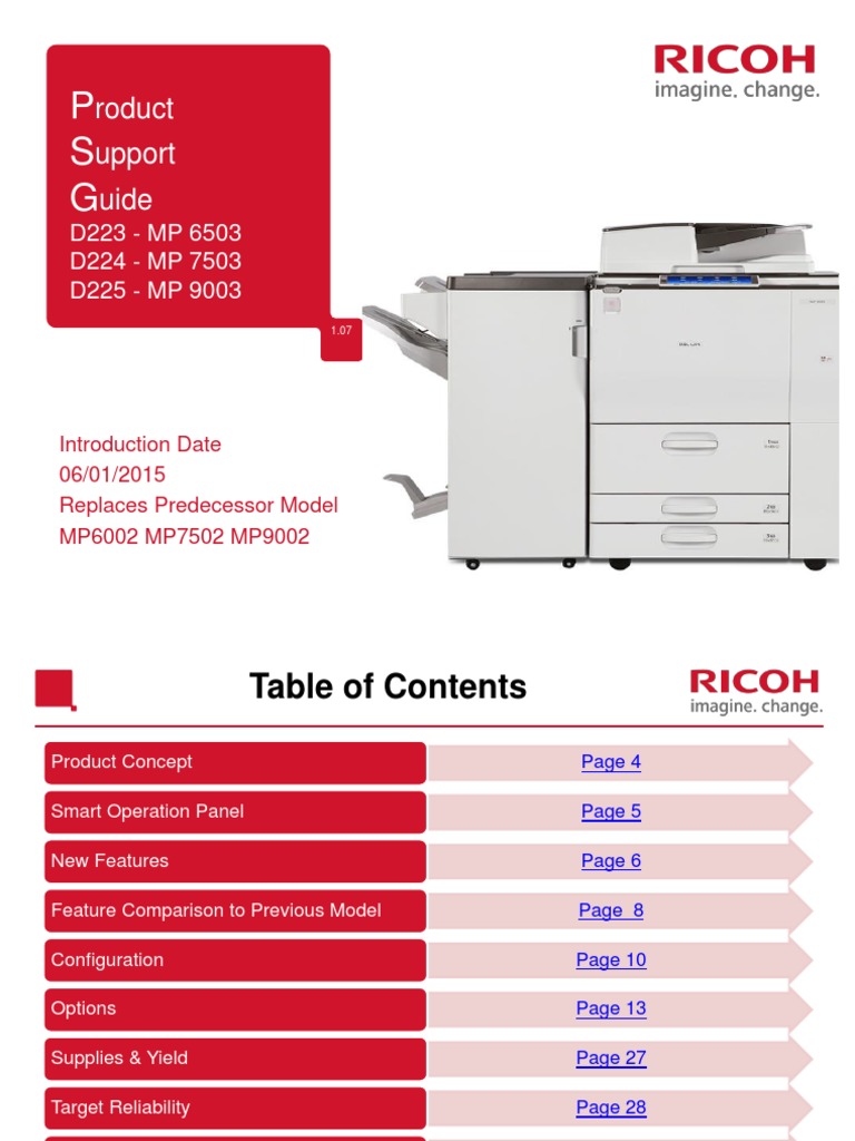 Ricoh MP 6503/7503/9003 Support Guide | PDF | Wi Fi | Usb