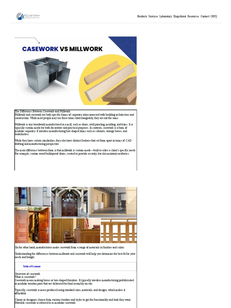 Casework Vs Millwork The Differences & Applications PDF