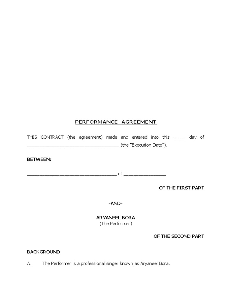 Performance Agreement | PDF | Consideration | Law Of Obligations