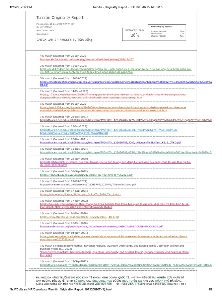 Turnitin Originality Report CHECK LAN 2 NHOM 5 | PDF | Southeast Asia ...