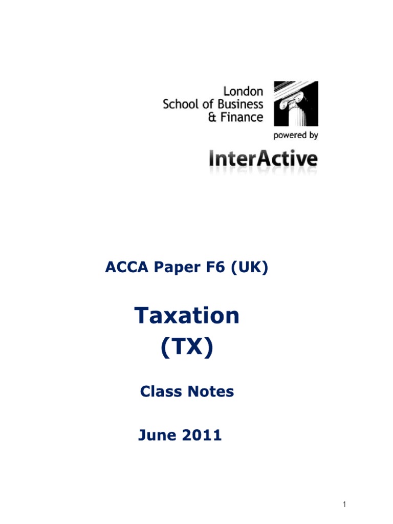 ACCA F6 Notes PDF