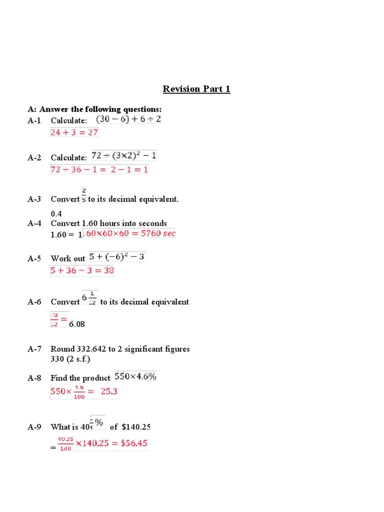 Math Calculations and Conversions Guide | PDF | Depreciation | Gulf ...
