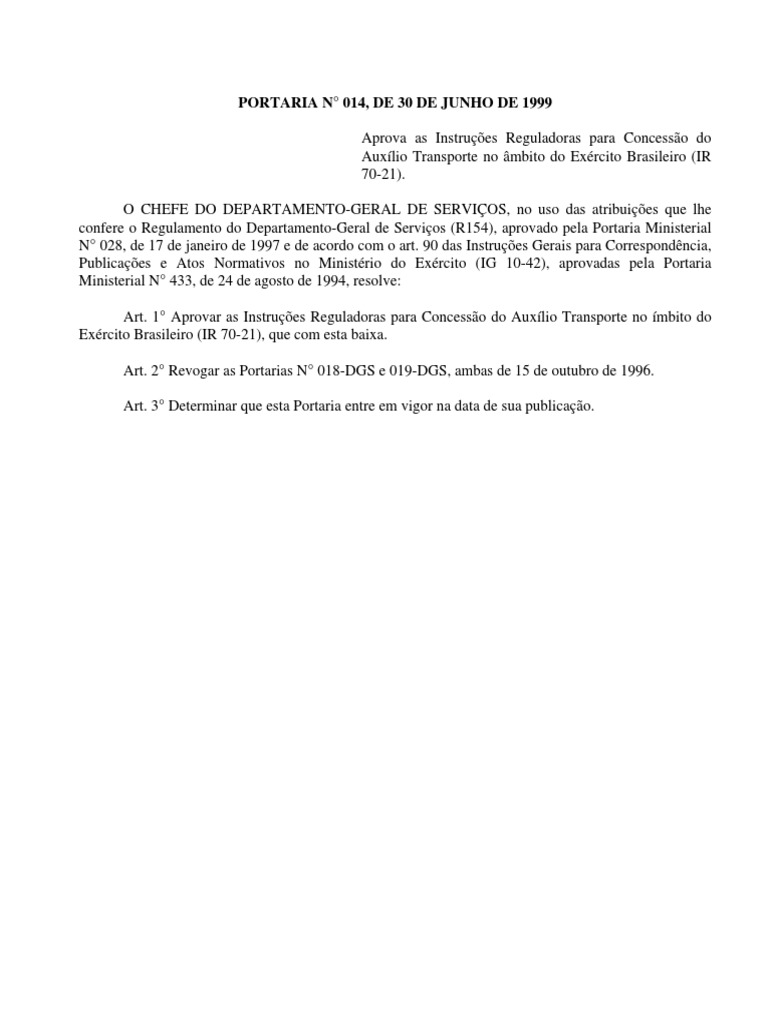 portaria-014-de-30-de-junho-de-1999-instru-es-reguladoras-para
