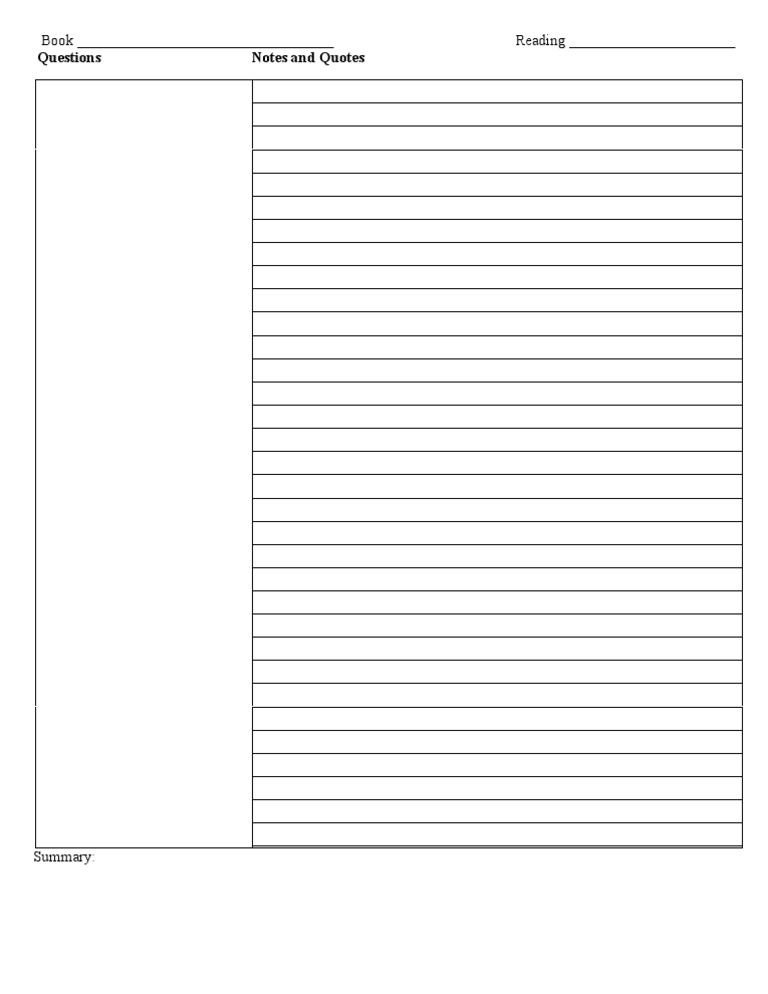 Cornell Template PDF