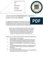 Causales de Sobreseimiento Articulo 63 de La Ley de Amparo