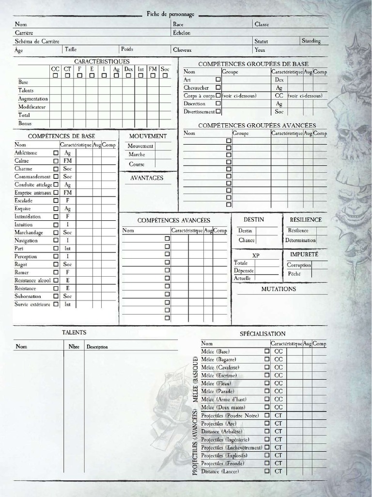 ENHANCE Feuilles De Personnage Acryliques Réutilisables Pour D&D 5e – 3 Feuilles, Marqueurs Effaçables, Pochette