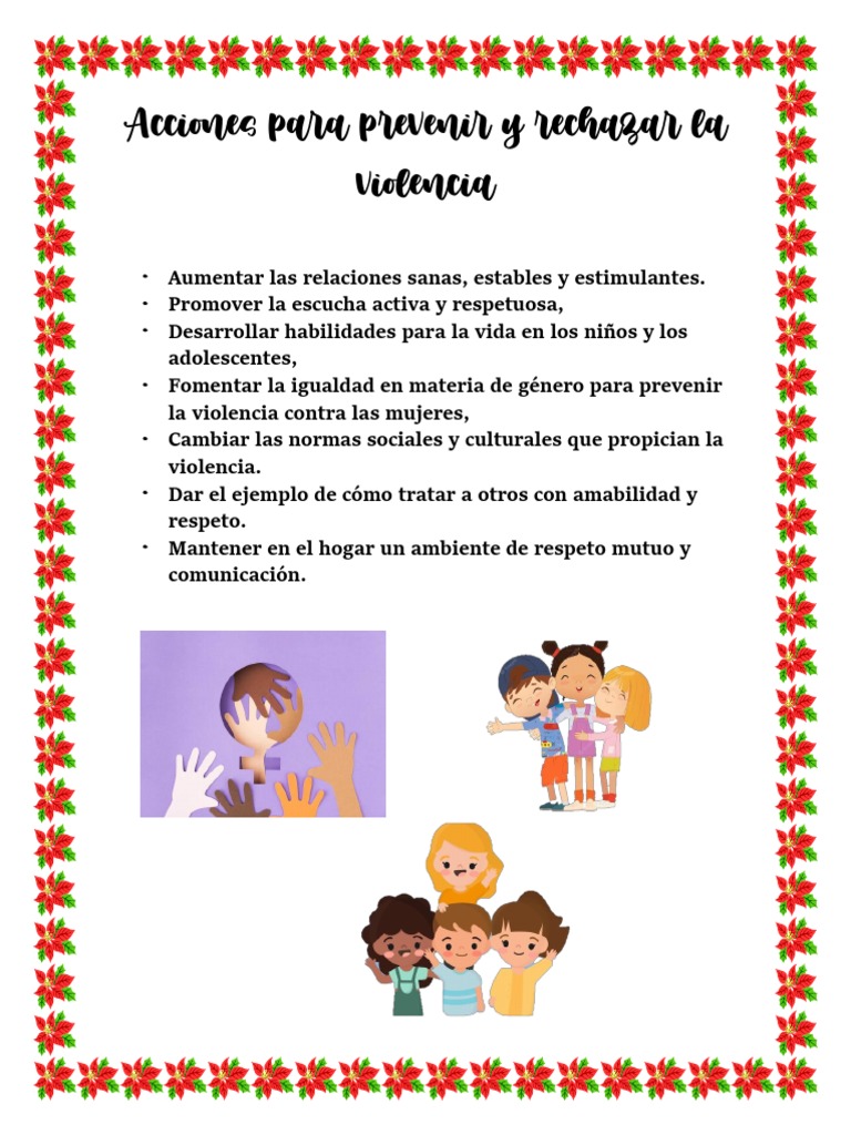 Acciones para prevenir la violencia | PDF | Ciencias sociales | Estilo ...
