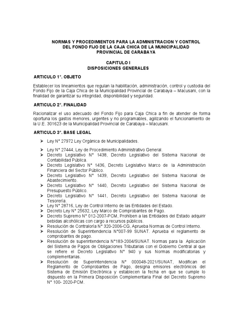 directiva-caja-chica-carabaya-pdf-contabilidad-presupuesto