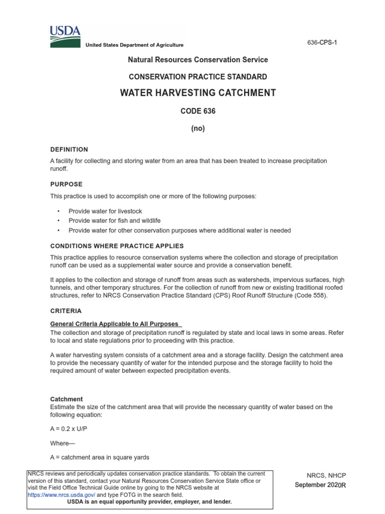 Water harvesting catchment 636 nhcp cps 2020 pdf drainage basin water