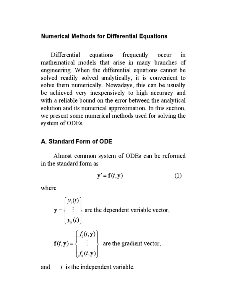 Handout Numerical Method ODE 2 | PDF | Ordinary Differential Equation ...