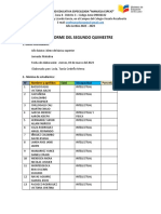 INFORME DEL SEGUNDO QUIMESTRE 10mo de Basica Superior 2023