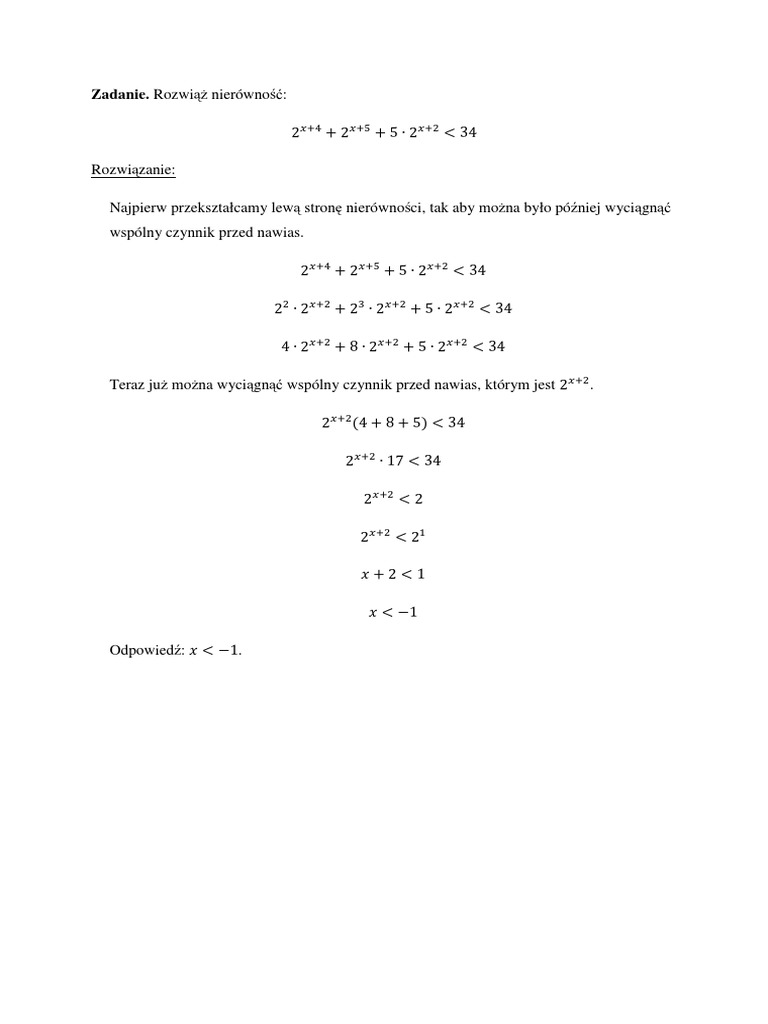 Funkcja wykladnicza zadanie101 pdf