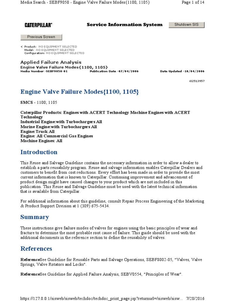SEBF9050 - Applied Failure Analysis - Engine Valve Failure Modes (1100 ...
