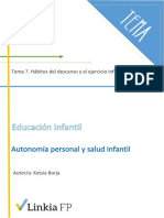 Tema 7. Hábitos Del Descanso y El Ejercicio Infantil