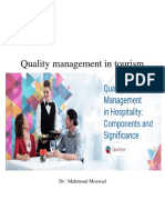 Quality Management in Tourism: DR: Mahmoud Moawad