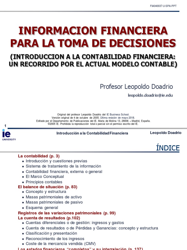 Información financiera para la toma de decisiones | PDF | Contabilidad ...