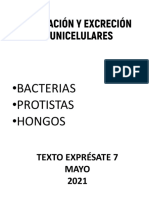 Circulación y Excreción en Unicelulares Libro