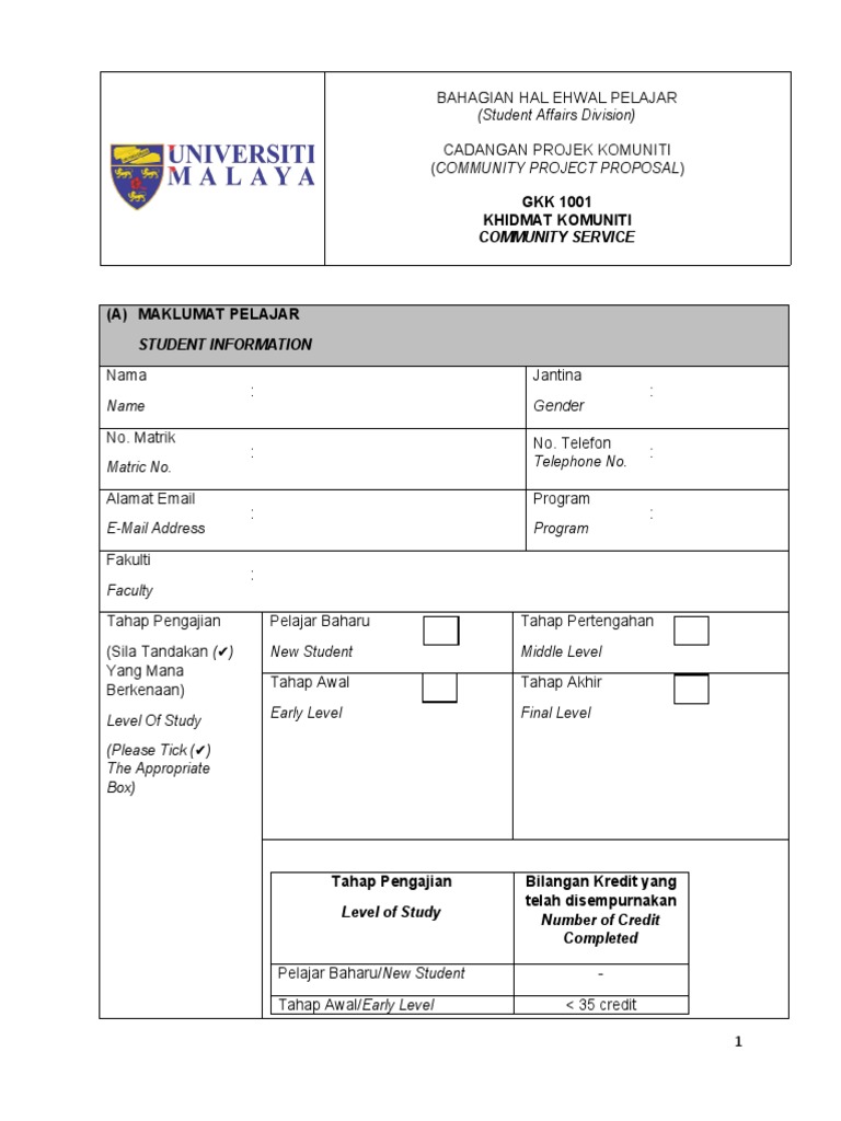 Proposal Template Community Service PDF