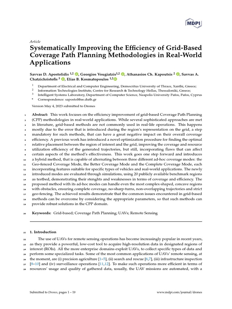 Systematically Improving The Efficiency of GridBased Coverage Path Planning Methodologies in