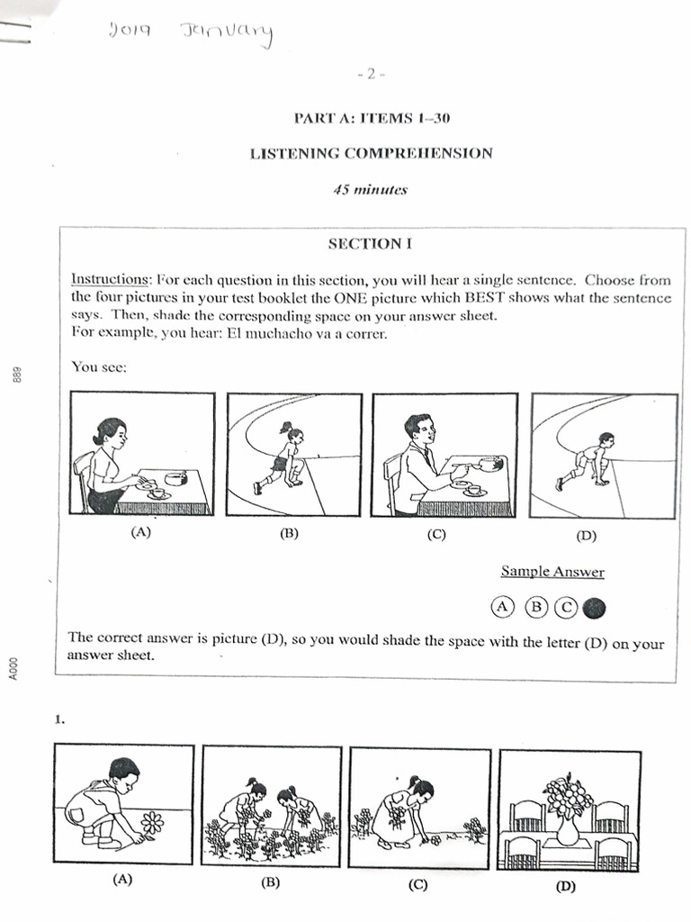 Jan 2019. Spanish Paper 1. Student Script PDF