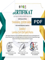 Juara 1 Da'i Da'Iyah Putra - Tawakal Qodri Akbar - MA AL-FATAH LAMPUNG