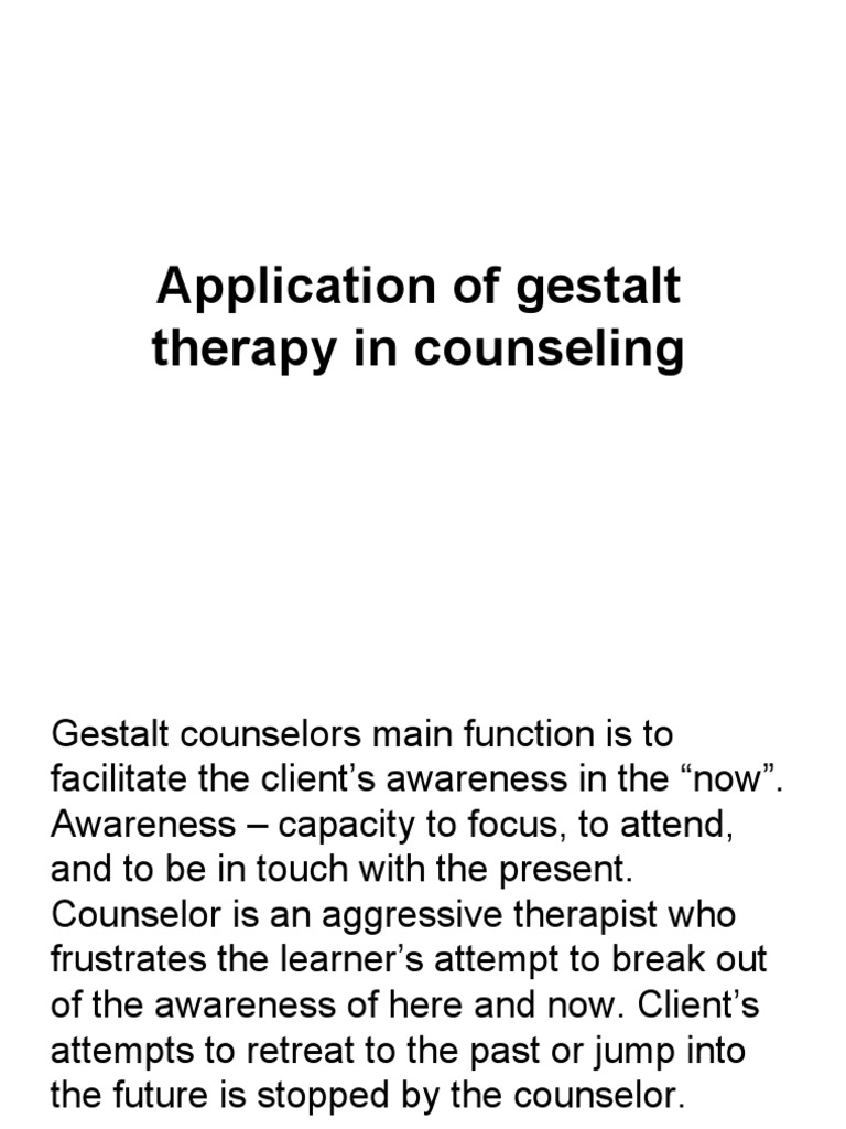 Gestalt Therapy PDF Gestalt Therapy Psychotherapy