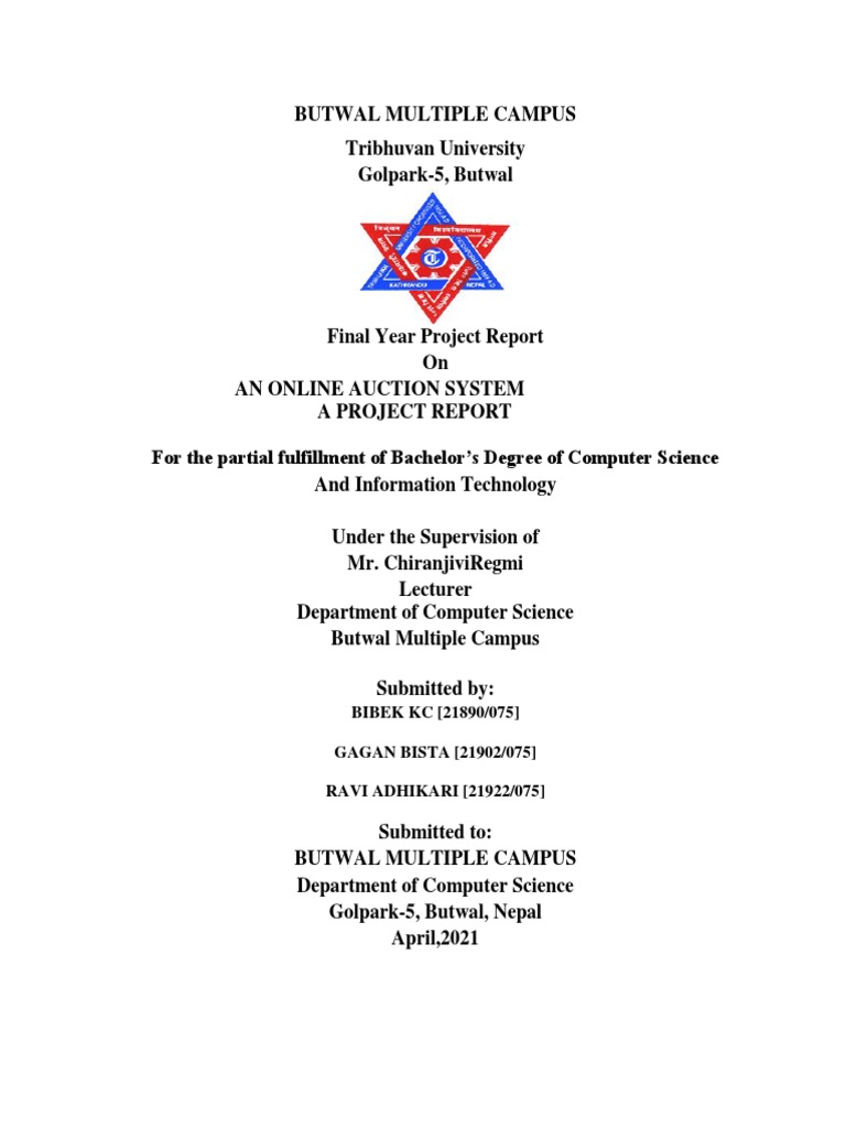 Online Auction System Project Report | PDF | Auction | Computing