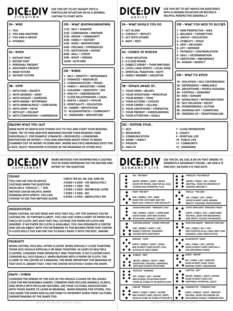 Dice Divination Techniques Guide | PDF