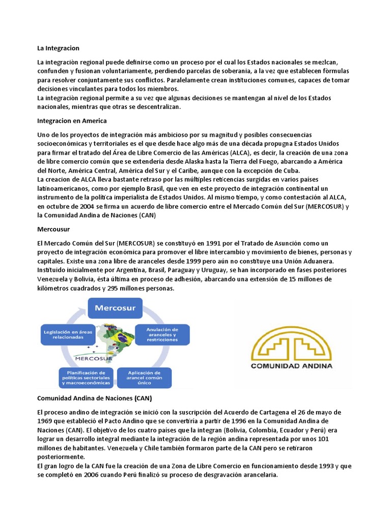 Integracion en America | PDF | Comunidad andina | Américas