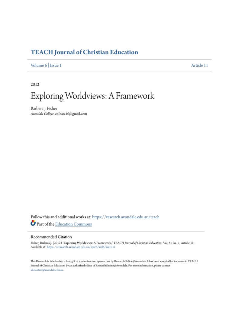 Exploring Worldviews - A Framework | PDF | World View | Pantheism