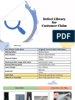 Defects Library For Customer Claim