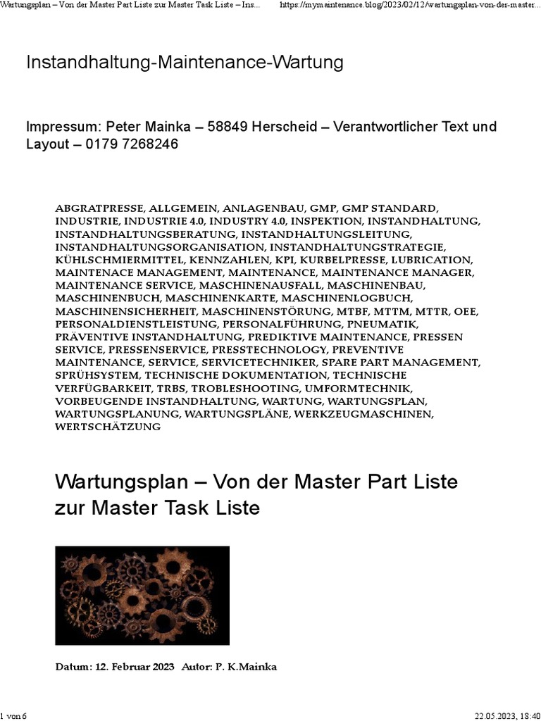 Mini One Wartungsplan