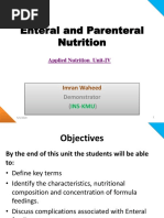 Unit 4 Enteral and Parenteral Nutrition