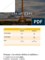 Les Articles Partitifs + Pratique