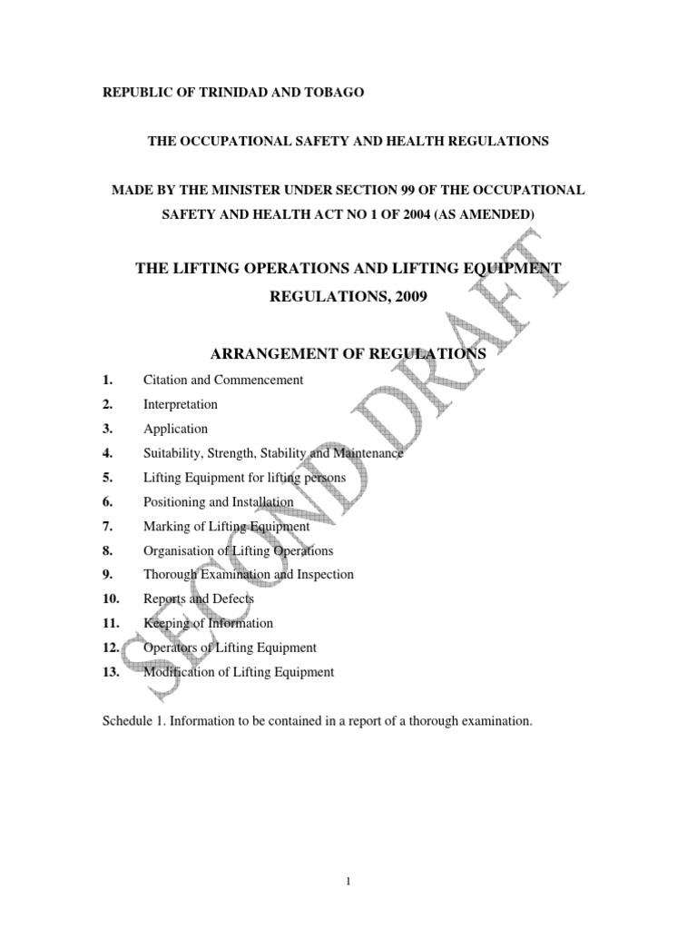 Lifting Operations and Equipment Regulations | PDF | Safety